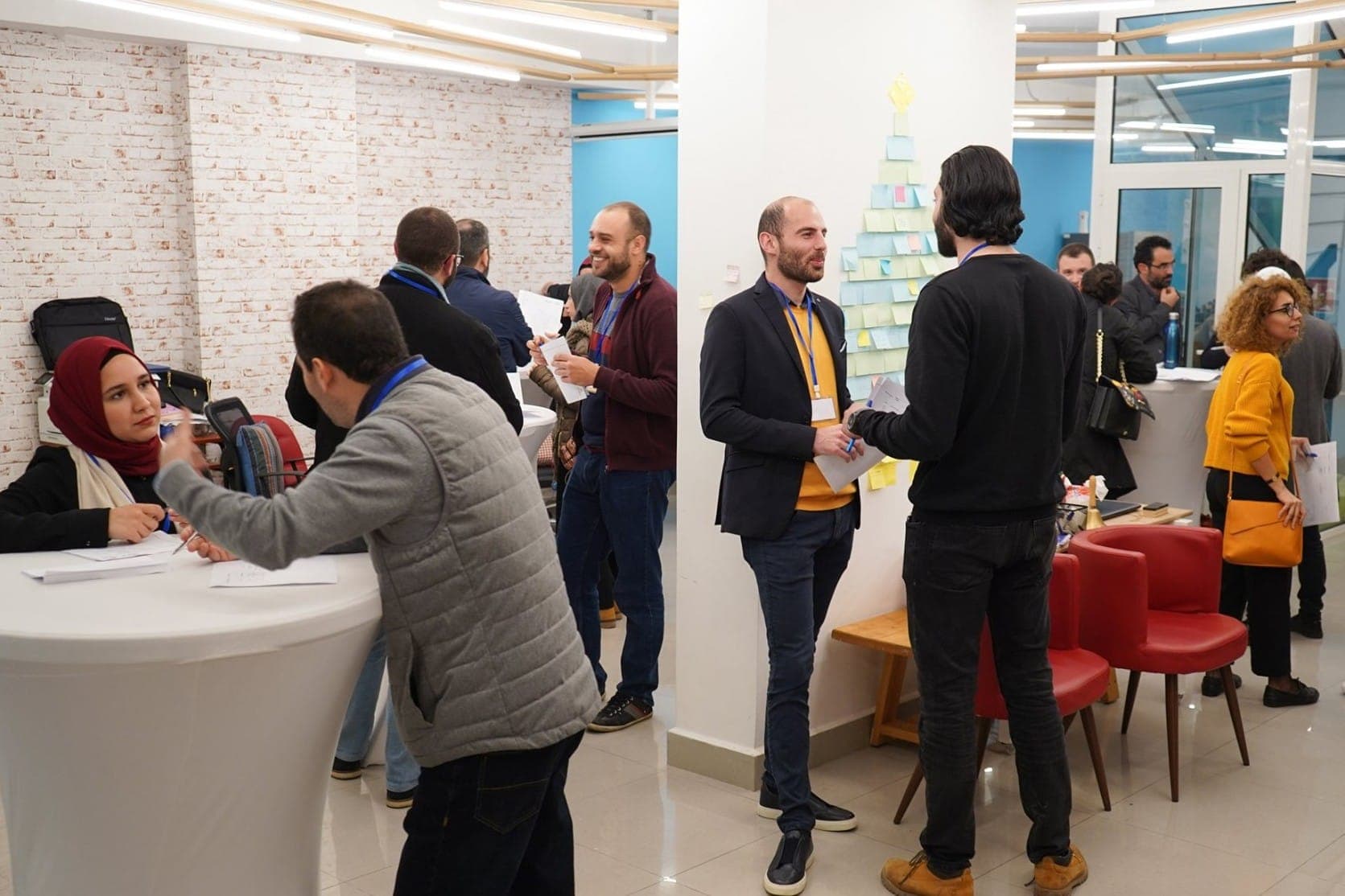 Jadwa06 members networking at a community meetup in Tripoli